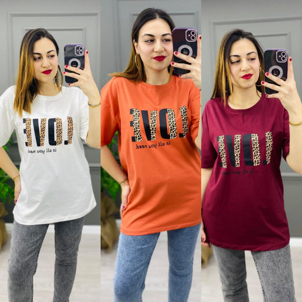 Love Baskı tişört